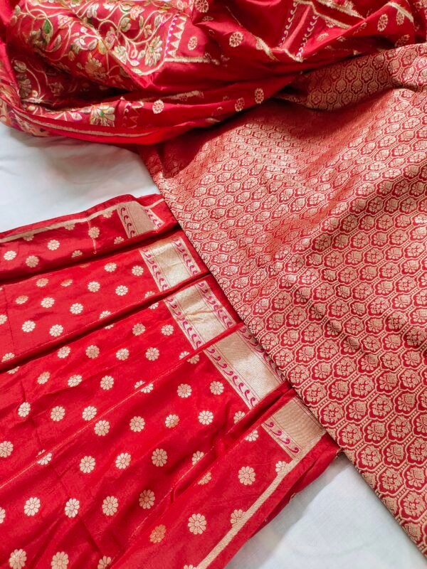 Pure Banarasi Katan Silk Unstitched Lehenga Panel Sets - Image 4