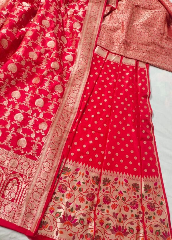 Pure Banarasi Katan Silk Unstitched Lehenga Panel Sets - Image 5