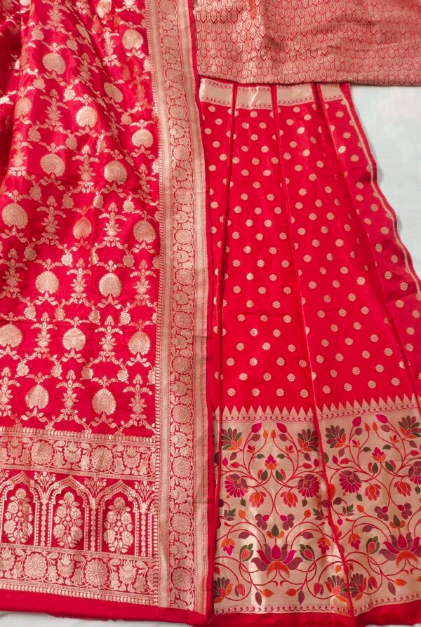 Pure Banarasi Katan Silk Unstitched Lehenga Panel Sets