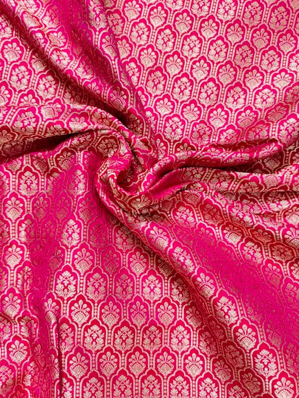 Pure Banarasi Katan Silk Unstitched Lehenga Panels Set with Matching Blouse and Dupatta - Image 8